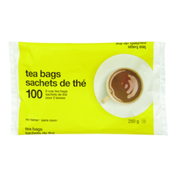 Sans Nom Sachets de thé noir pour 2 tasses 100 ea, 0,04 $/1ch
