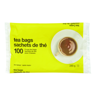 Sans Nom Sachets de thé noir pour 2 tasses 100 ea, 0,03 $/1ch
