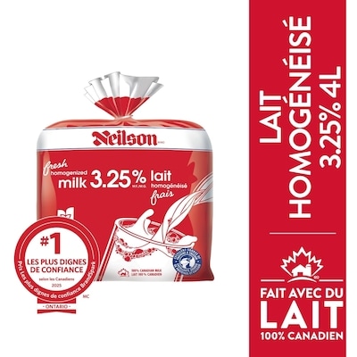 Neilson Lait homogénéisé 3.25% 4 l, 0,18 $/100ml