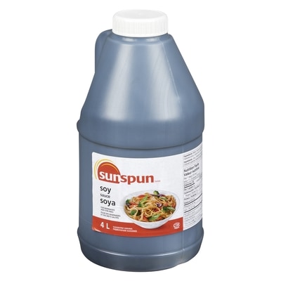 Sunspun Soy Sauce, Regular 4 l, $0.39/100ml
