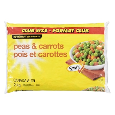 No Name Peas & Carrots, Club Size 2 kg, $0.32/100g