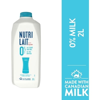Nutrilait 0% Skim Milk 2 l, $0.21/100ml