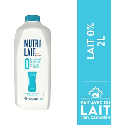 Nutrilait Lait écrémé 0% 2 l, 0,21 $/100ml