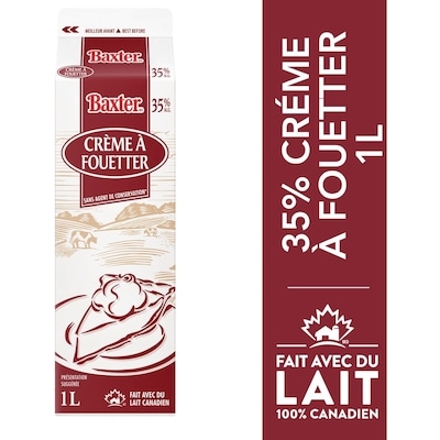 Baxter Crème a fouetter 35 % 1 l, 0,71 $/100ml