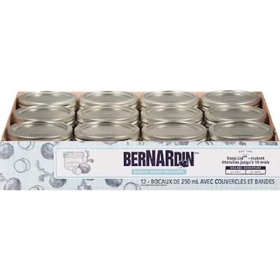 Bernardin Pots Mason pour conserves 12x250.0 ml, 0,67 $/100ml