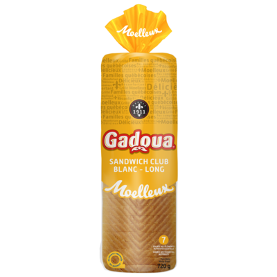 Gadoua Long White Sandwich Bread 675 g, $0.59/100g