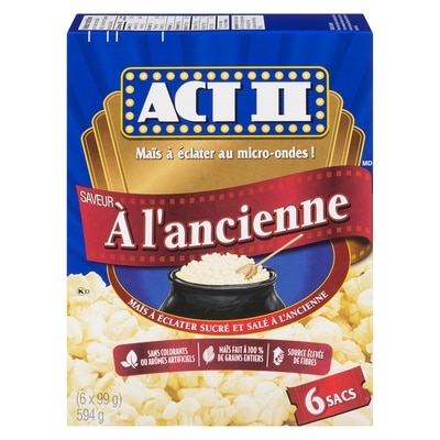 Act II Maïs à éclater au micro-ondes 99 g, 0,92 $/100g
