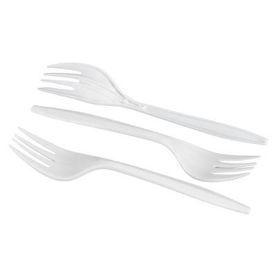 null Touch Plastic Fork, White 1000 ea, $0.02/1ea