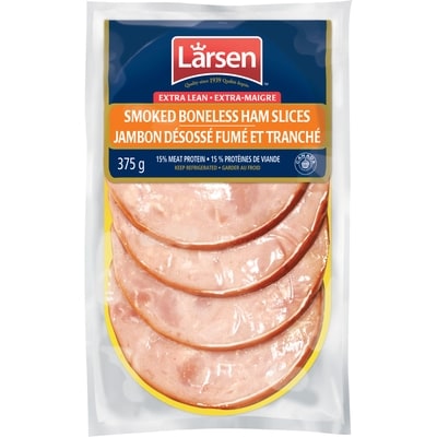 Larsen Extra Lean Smoked Boneless Ham Slices 375 g, $2.93/100g