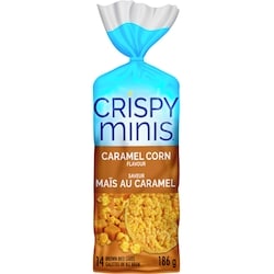 Quaker Crispy Minis Galettes de riz brun Saveur Maïs au caramel 186 g, 2,41 $/100g