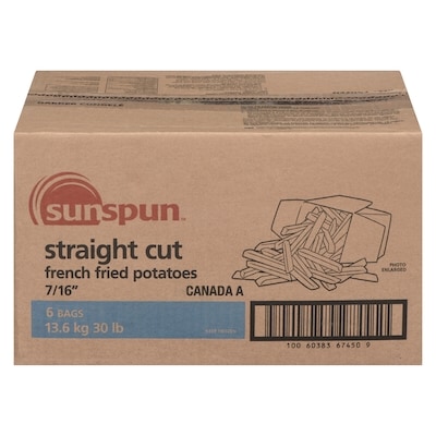 Sunspun Straight Cut French Fried Potatoes, French Fries (Limit of 10) 13.62 kg, $0.25/100g