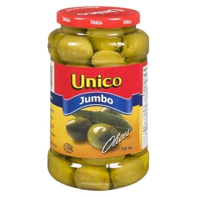 Unico Olives géantes 750 ml, 0,93 $/100ml