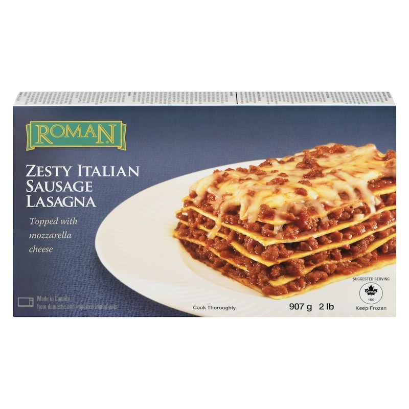 Roman Zesty Italian Sausage Lasagna Topped With Mozzarella Cheese