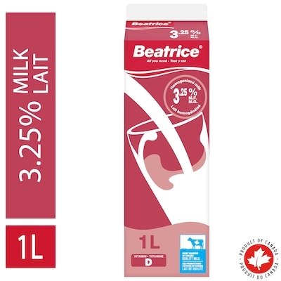 Beatrice Homogenized Milk 3.25% 1 l, $0.30/100ml