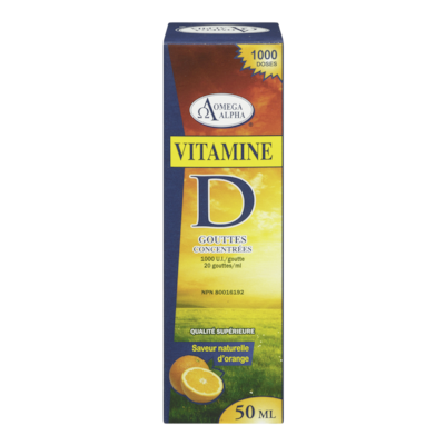 Omega Alpha Gouttes de vitamine D3 50 ml, 71,98 $/100ml