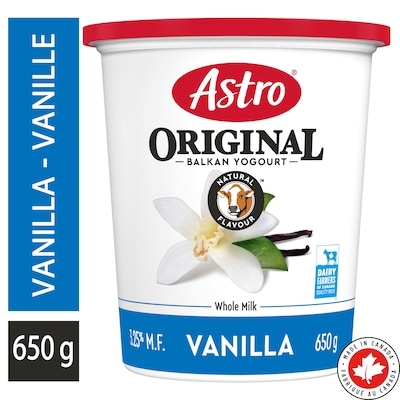 Astro Yogourt vanille original de type balkan 3.25 % 650 g, 0,58 $/100g