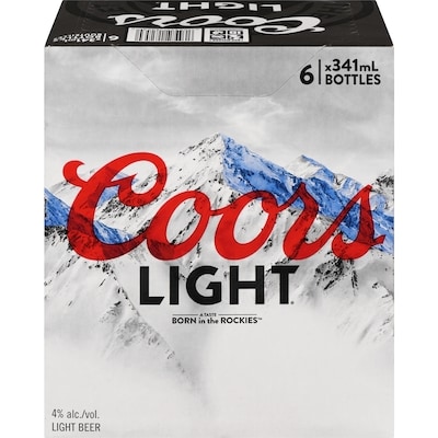 Coors Light Beer Bottle (ID required at pick-up) 6x341.0 ml, $0.74/100ml
