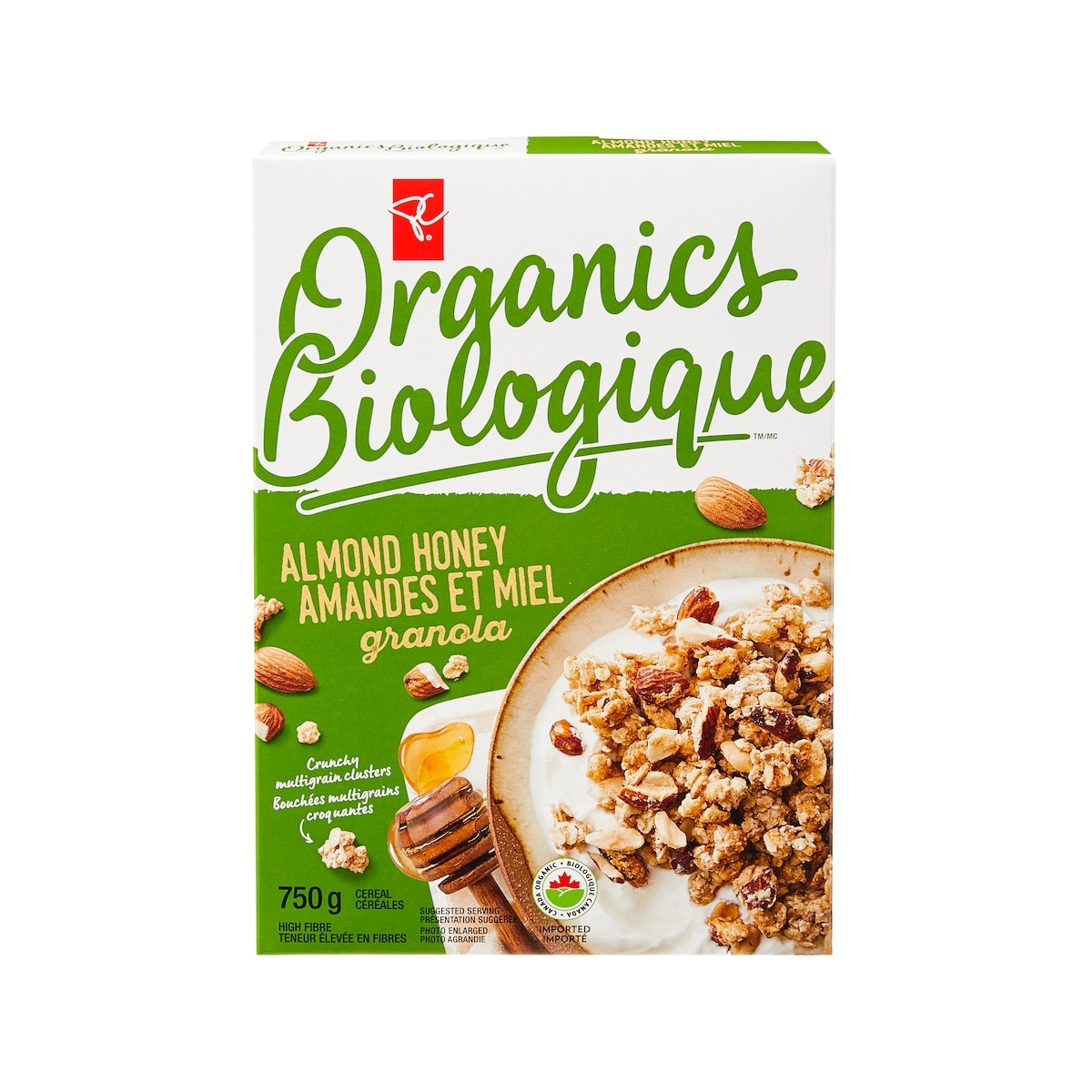 PC Organics Organic Honey Almond Granola 750 g, $1.27/100g