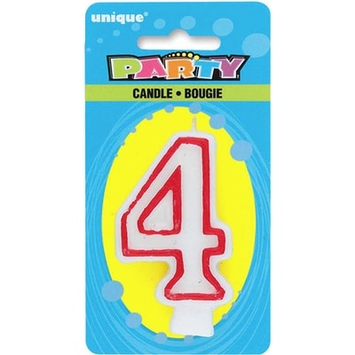 Unique Number 4 Deluxe Birthday Candle 1 ea, $1.00/1ea