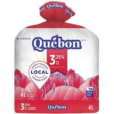 QUÉBON Lait homogénéisé 4 l, 0,21 $/100ml