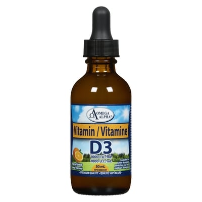 Omega Alpha Vitamine D3 1 000 UI en gouttes 50 ml, 25,98 $/100ml