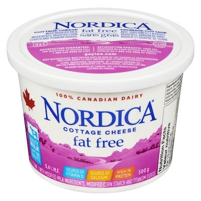 Gay Lea Nordica Cottage Cheese, Fat Free 500 g, $1.20/100g