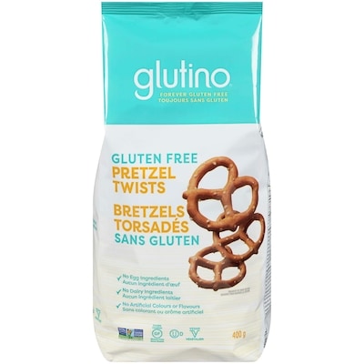 Glutino Gluten-Free Pretzel Twists 400 g, $2.37/100g