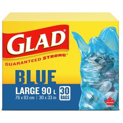 Glad Blue Recycling Bags 30 ea, $0.37/1ea