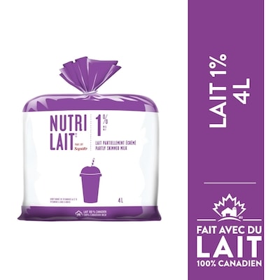Nutrilait Lait 1 % 4 l, 0,19 $/100ml