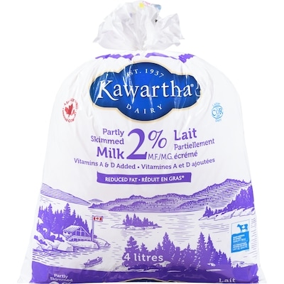 Kawartha Lait 2 % 4 l, 0,17 $/100ml