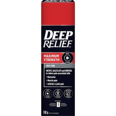 Deep Relief Frottement thermique de soulagement de la douleur de force maximale 100 ml, 12,49 $/100ml