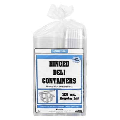 null Deli Container, Clear 32oz 100x100.0 ea, $0.61/1ea