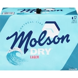 Molson Bière Dry (Pièce d’identité requise au moment du ramassage) 12x355.0 ml, 0,54 $/100ml