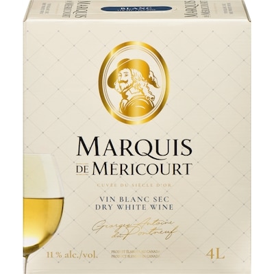 Marquis De Mericourt Marquis De Mericourt Dry White Wine (ID required at pick-up) 4 l, $0.95/100ml