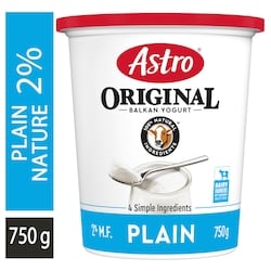 Astro Original balkan nature yogourt 2% 750 g, 0,47 $/100g