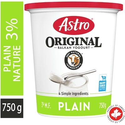 Astro Original Balkan Style Plain Yogurt 3% 750 g, $0.40/100g