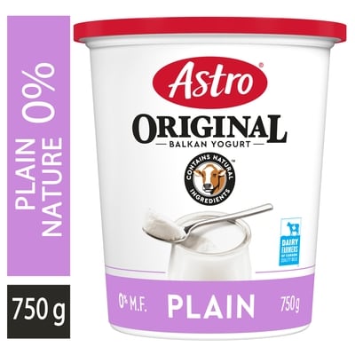 Astro Original Balkan Style Fat Free Plain Yogurt 0% 750 g, $0.71/100g