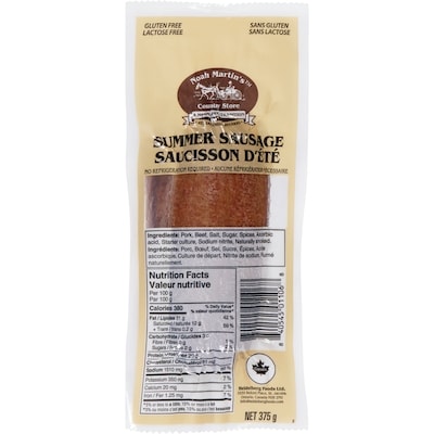 Noah Martin Summer Sausage Mini Chubs 375 g, $26.67/1kg $2.67/100g