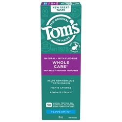 Tom's of Maine Whole Care Natural Toothpaste with Fluoride, Mint 85 ml, $7.99/100ml
