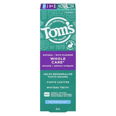 Tom's of Maine Whole CarevToothpaste 85 ml, $6.46/100ml