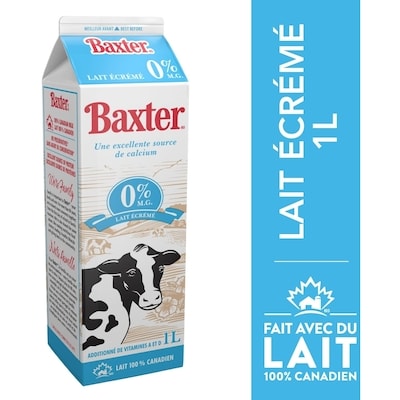 Baxter Lait Écrémé 1 l, 0,26 $/100ml