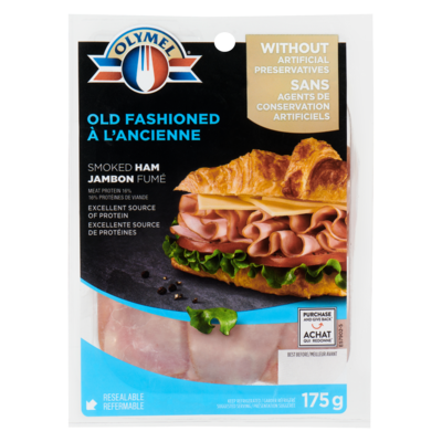 Olymel Jambon à l'ancienne, fumé 175 g, 42,80 $/1kg 4,28 $/100g