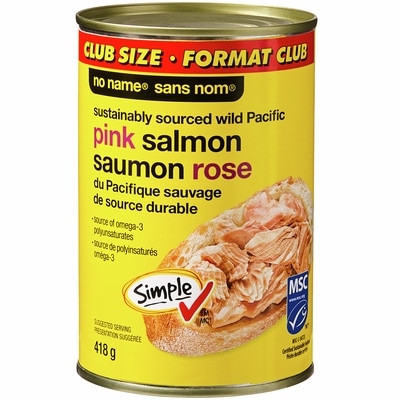 No Name Sustainably Sourced Wild Pacific Pink Salmon Club Size 418 g, $1.67/100g