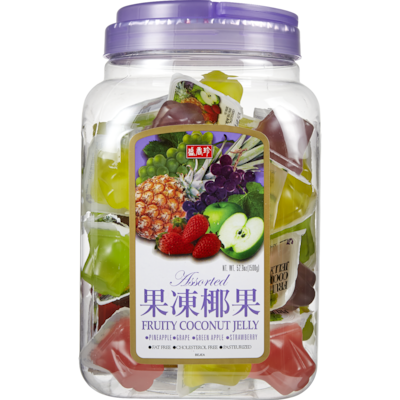 Sheng Hsiang Jen Gelées fruitées à la noix de coco saveurs assorties 1.5 kg, 0,86 $/100g