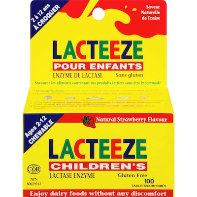 Lacteeze Children's, Strawberry 100 ea, $0.22/1ea