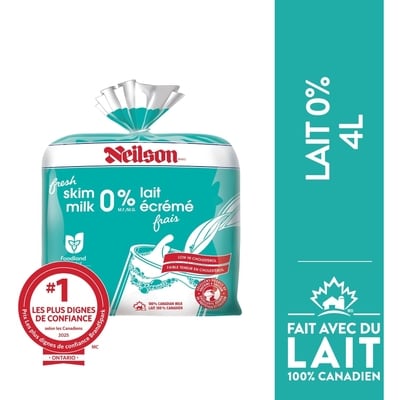 Neilson Lait écrémé 0% 4 l, 0,16 $/100ml
