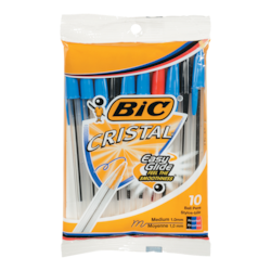 BIC Assortiment de stylos bâtonnets en cristal 10x10.0 ea, 0,30 $/1ch