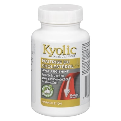 Kyolic Extrait d’ail vieilli Kyolic formule 104 pour gestion du cholestérol 90 ea, 0,21 $/1ch