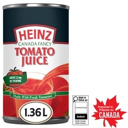 Heinz Jus de tomates 1.36 l, 0,35 $/100ml
