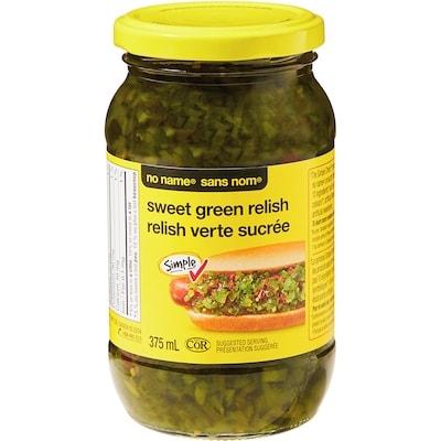 Sans Nom Relish verte sucrée 375 ml, 0,80 $/100ml